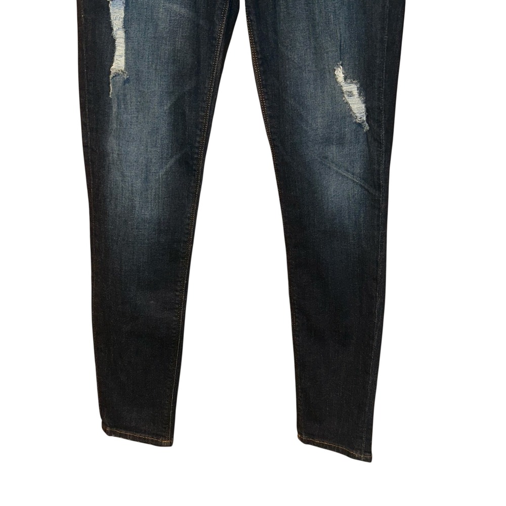 Hudson Barbara Super Skinny Jeans Women's Size 27 Dark Wash Distressed - Picture 4 of 11